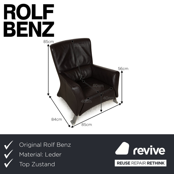 Rolf Benz 322 Leather Armchair Brown