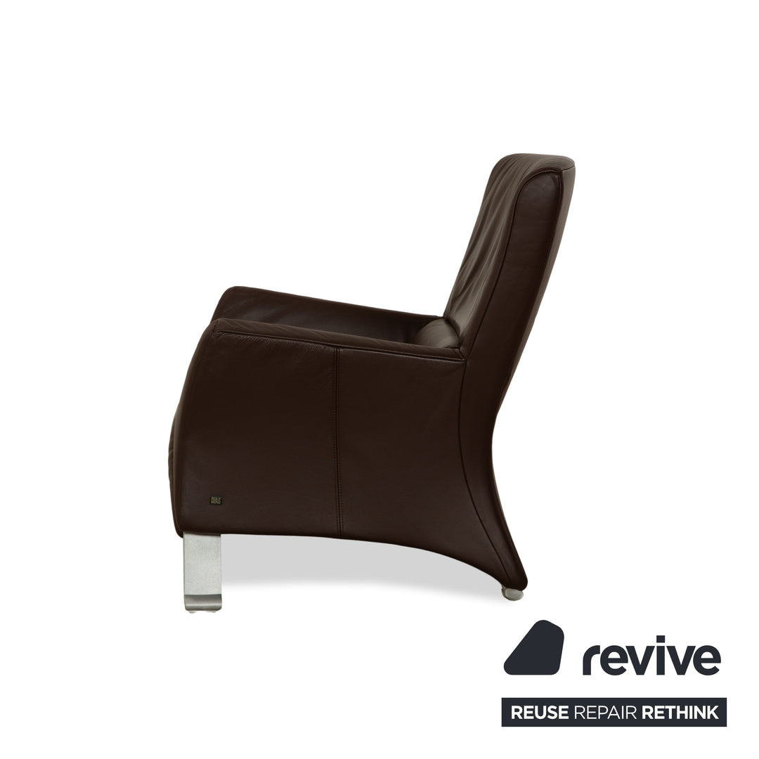Rolf Benz 322 Leather Armchair Brown Chestnut