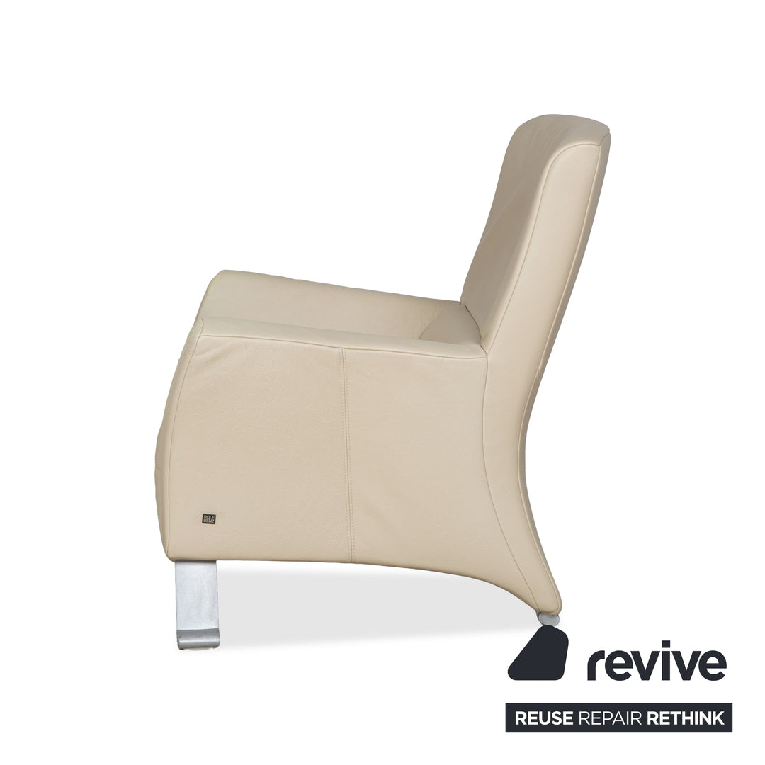 Rolf Benz 322 Leder Sessel Weiß Creme