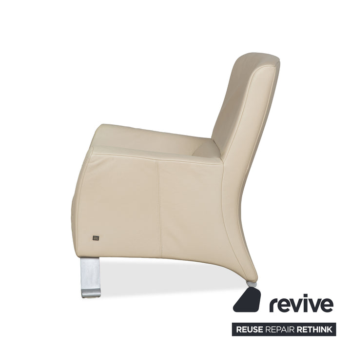 Rolf Benz 322 Leder Sessel Weiß Creme