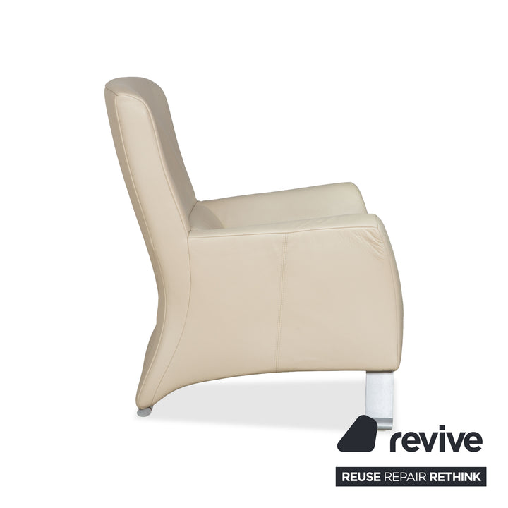 Rolf Benz 322 Leder Sessel Weiß Creme