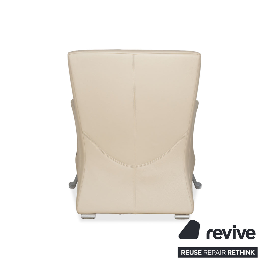 Rolf Benz 322 Leder Sessel Weiß Creme