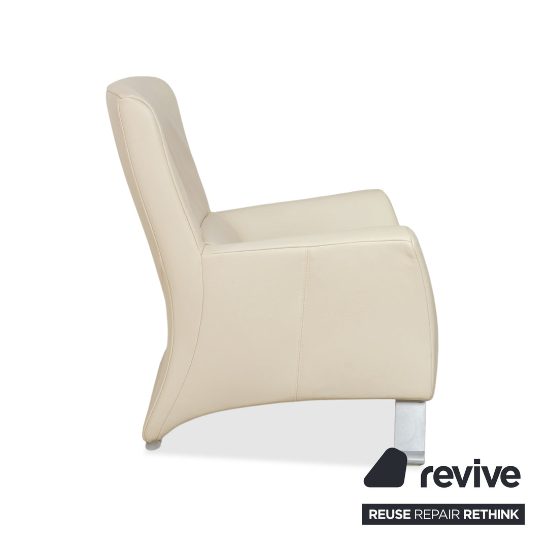 Rolf Benz 322 Leder Sessel Weiß Creme