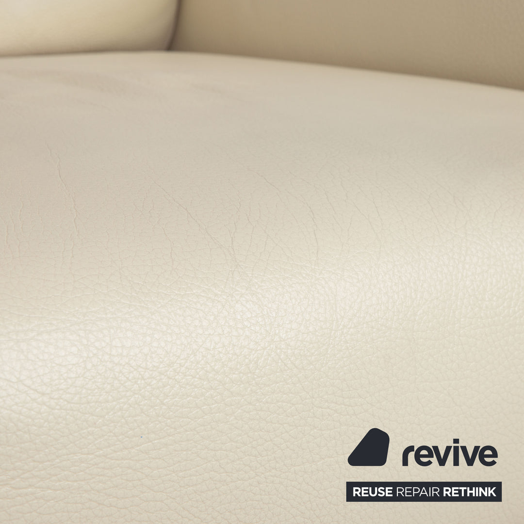 Rolf Benz 322 Leder Sessel Weiß Creme