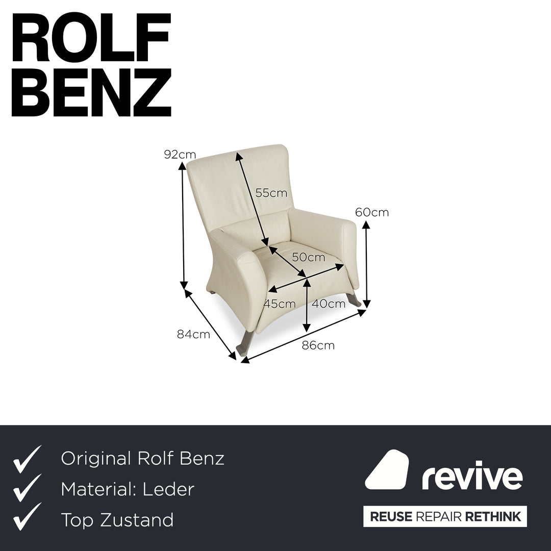 Rolf Benz 322 leather armchair cream