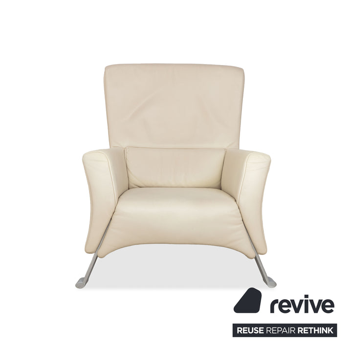 Rolf Benz 322 Leder Sessel Weiß Creme