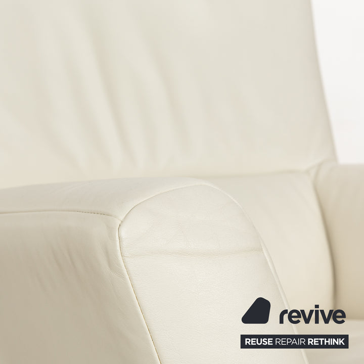 Ensemble de fauteuils en cuir Rolf Benz 322 crème