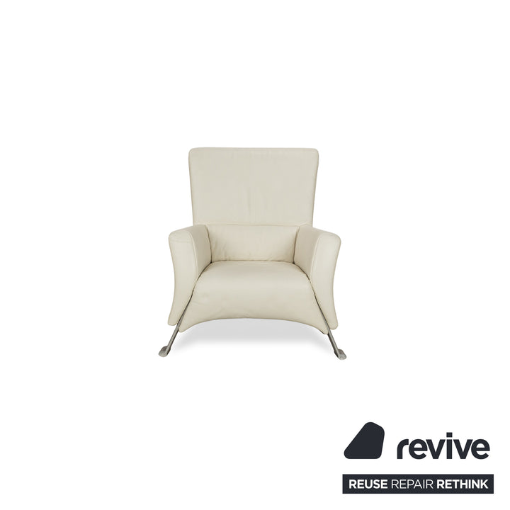 Ensemble de fauteuils en cuir Rolf Benz 322 crème