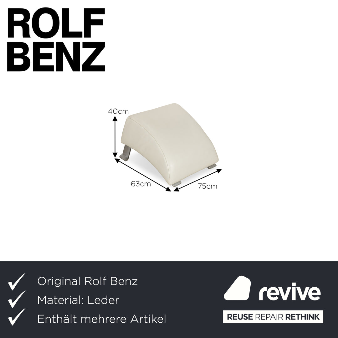 Ensemble de fauteuils en cuir Rolf Benz 322 crème