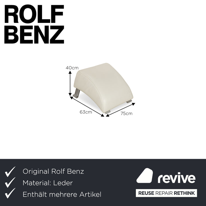 Rolf Benz 322 Leder Sessel Garnitur Creme