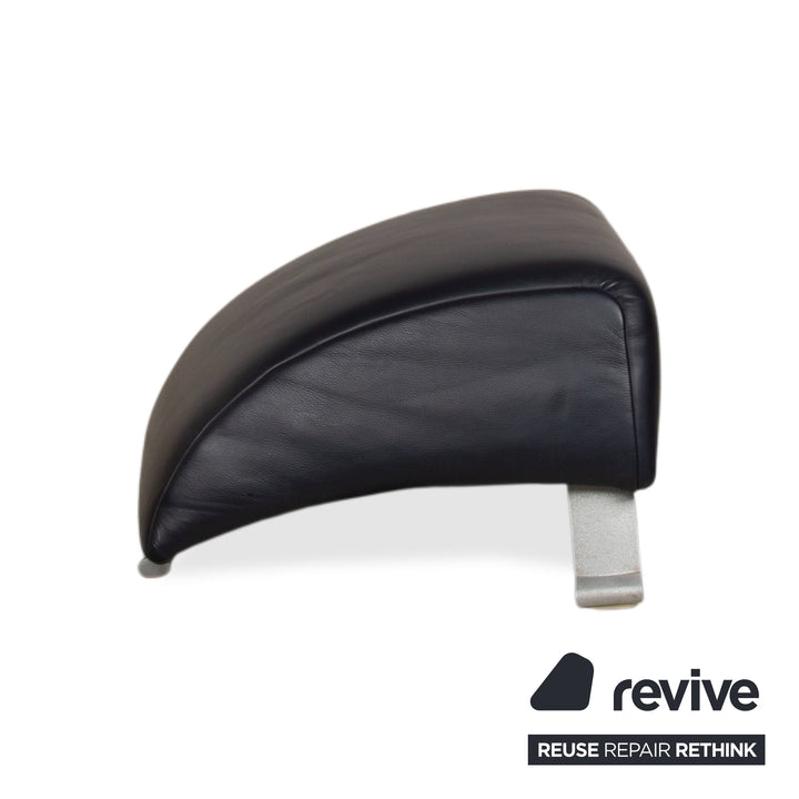 Rolf Benz 322 Leder Sessel Garnitur Dunkelblau mit Hocker