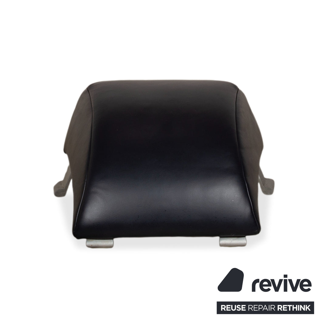Rolf Benz 322 Leather Armchair Suite Dark Blue with Ottoman