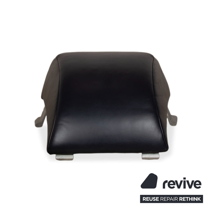 Rolf Benz 322 Leather Armchair Suite Dark Blue with Ottoman
