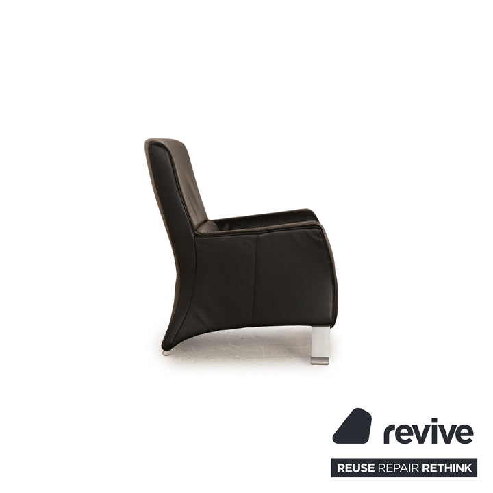 Rolf Benz 322 leather armchair set black