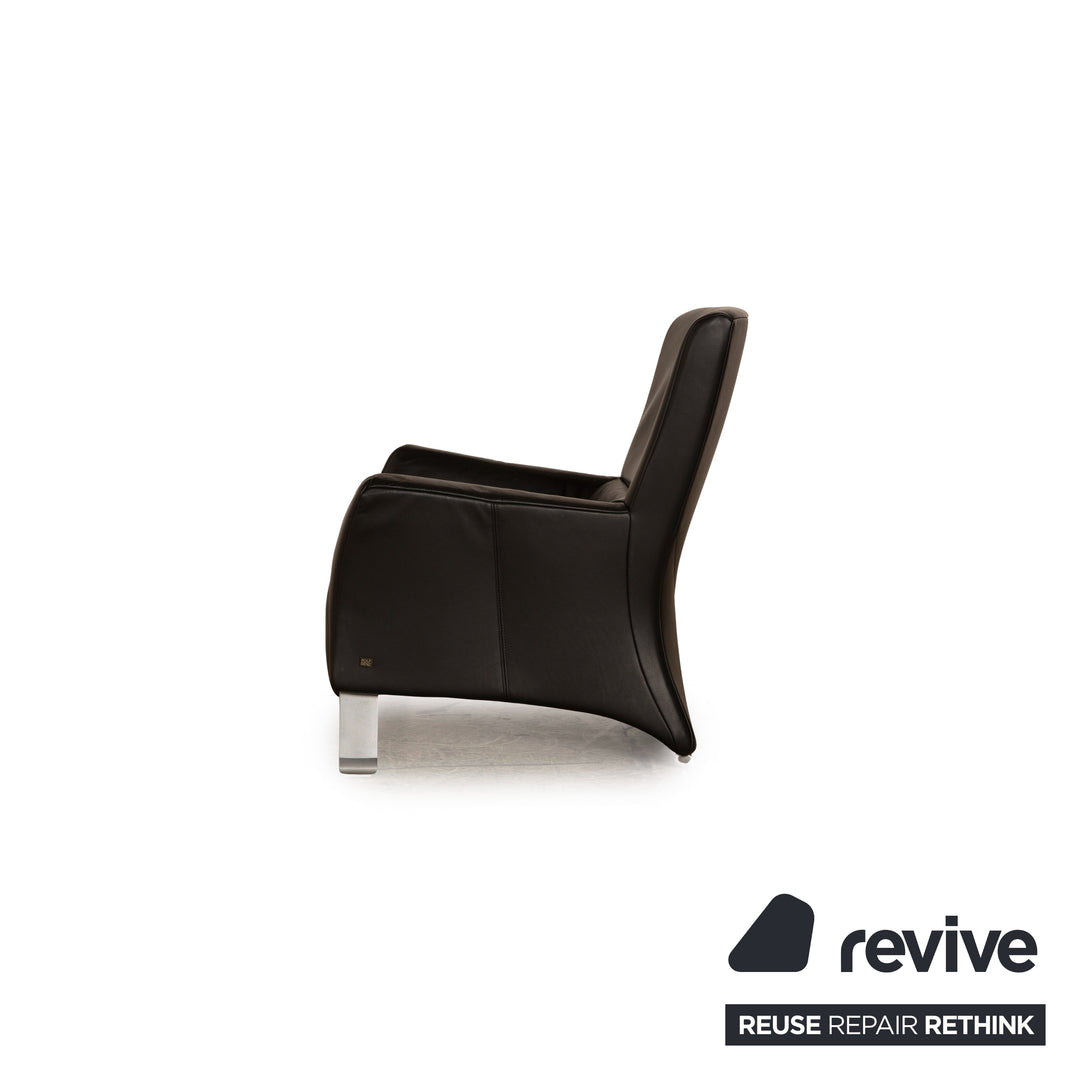 Rolf Benz 322 leather armchair set black