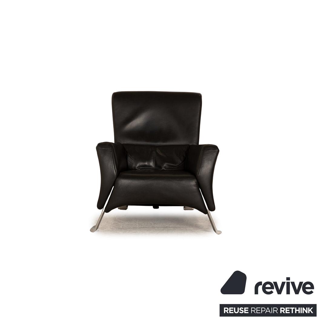 Rolf Benz 322 leather armchair set black