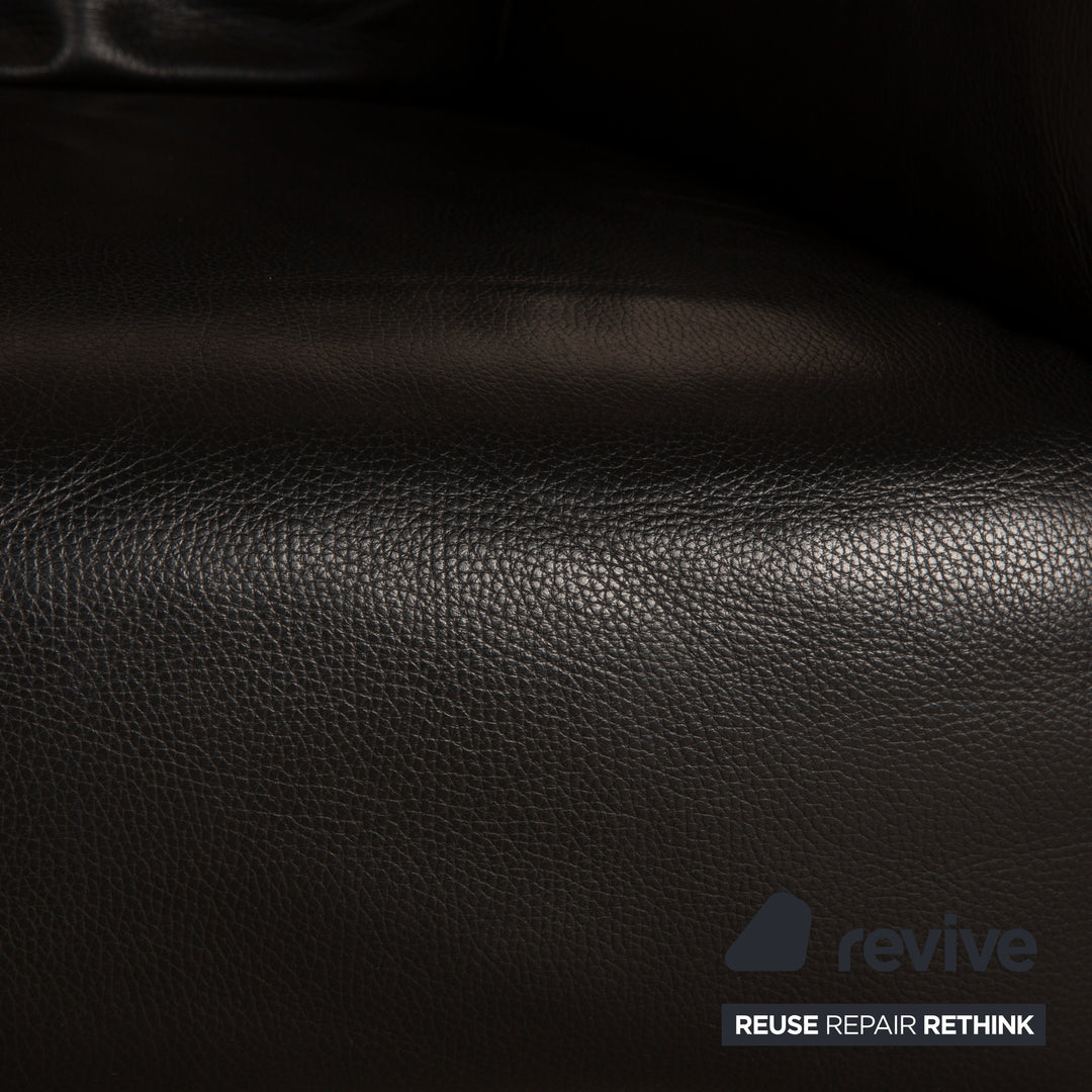 Rolf Benz 322 leather armchair set black