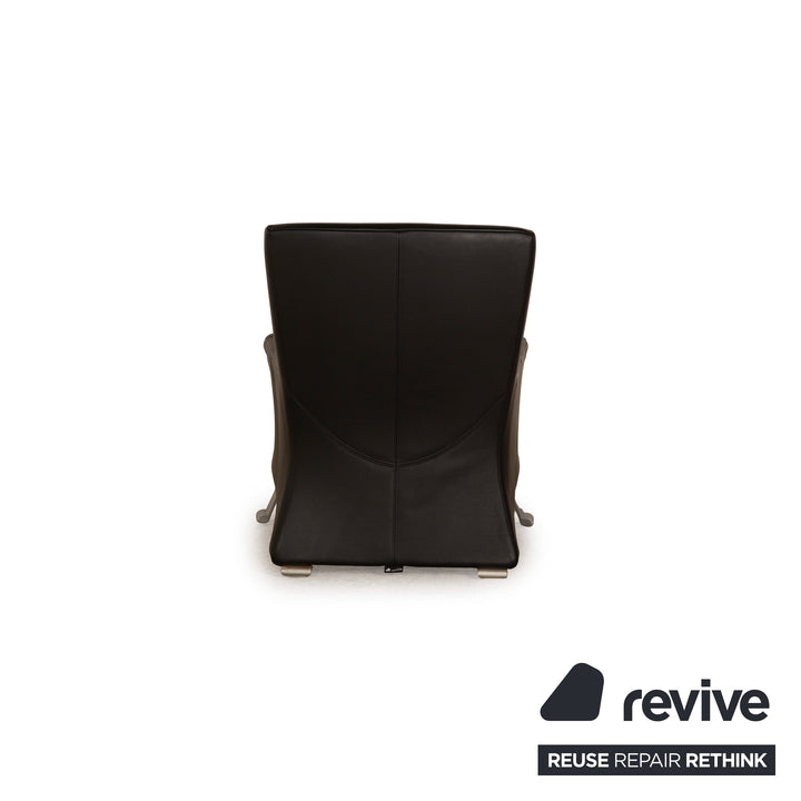 Rolf Benz 322 leather armchair set black