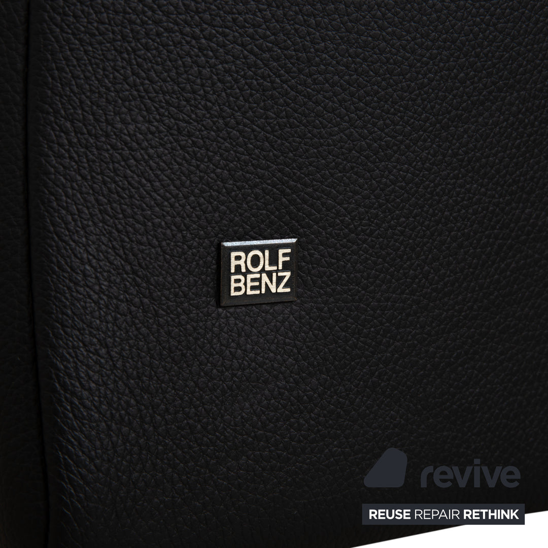 Rolf Benz 322 Leder Sessel Hocker Schwarz