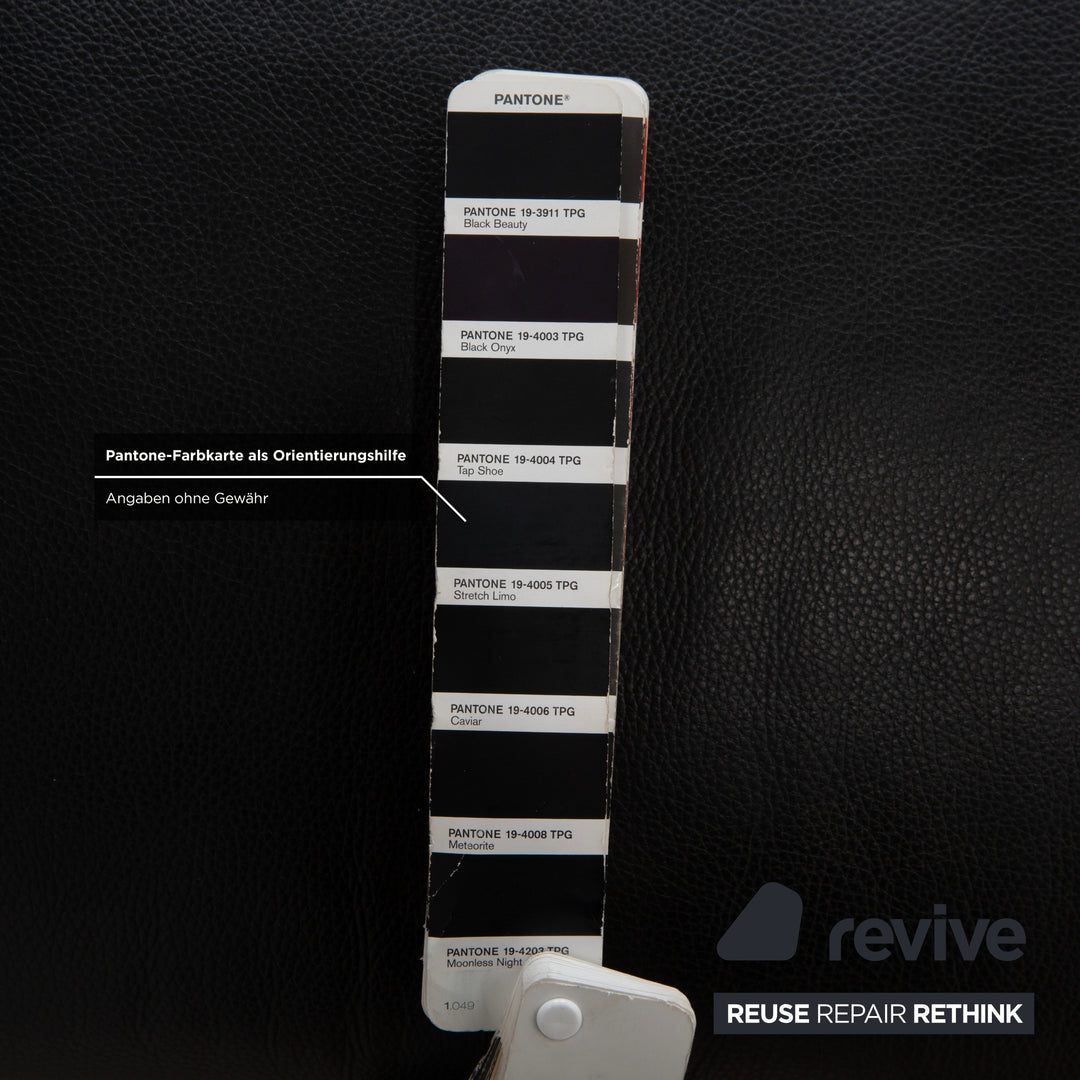 Rolf Benz 322 Leder Sessel Hocker Schwarz