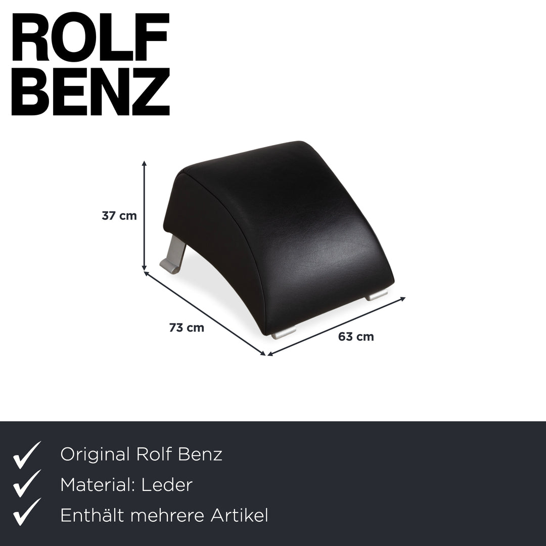 Rolf Benz 322 Leder Sessel Hocker Schwarz
