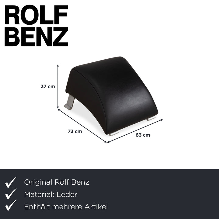Rolf Benz 322 Leder Sessel Hocker Schwarz