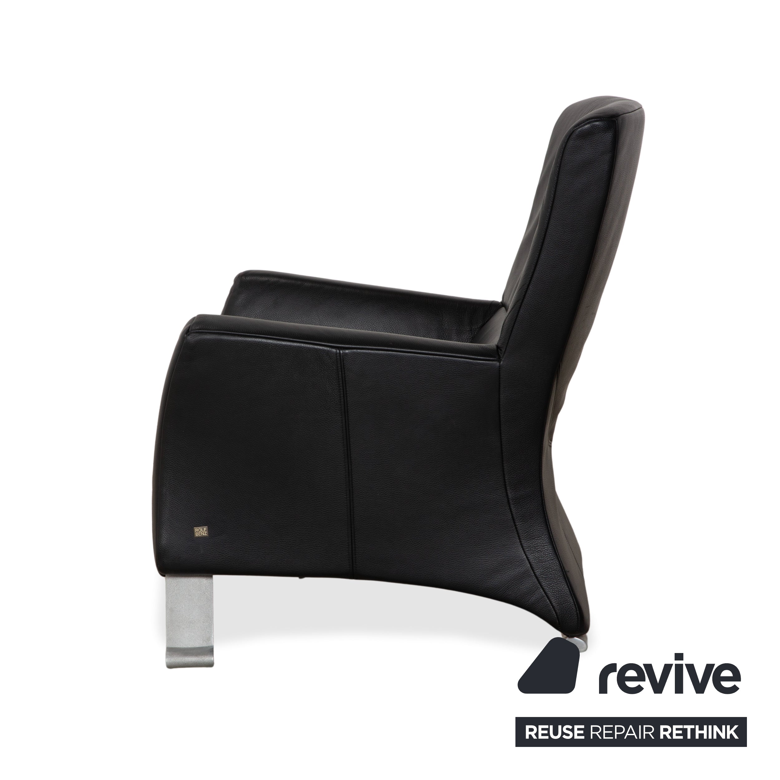 Rolf Benz 322 Leder Sessel Hocker Schwarz