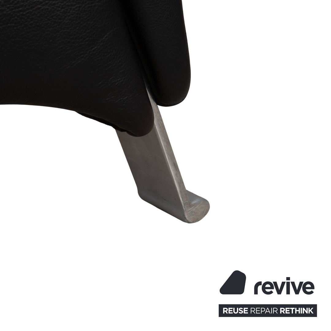 Rolf Benz 322 Leder Sessel Hocker Schwarz