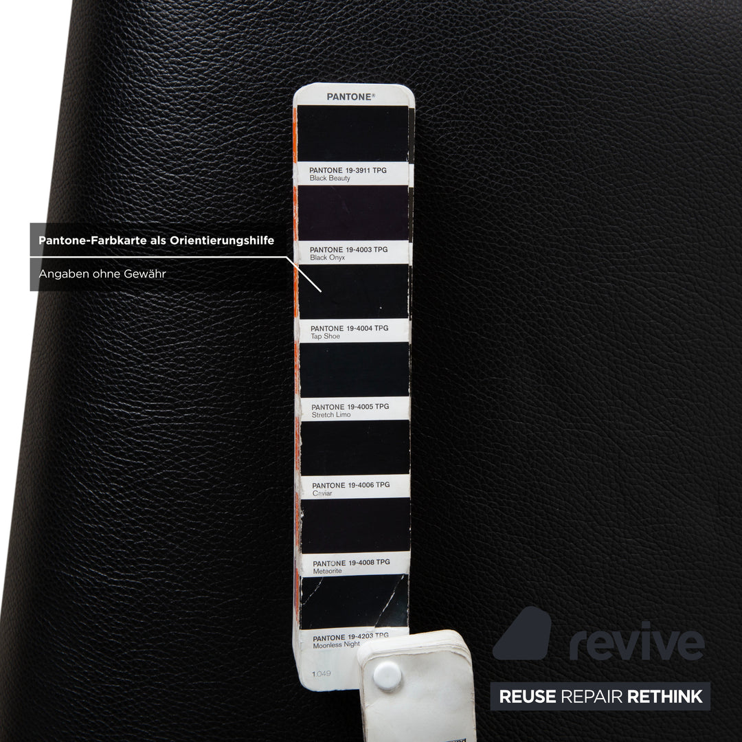 Rolf Benz 322 Leder Sessel Hocker Schwarz