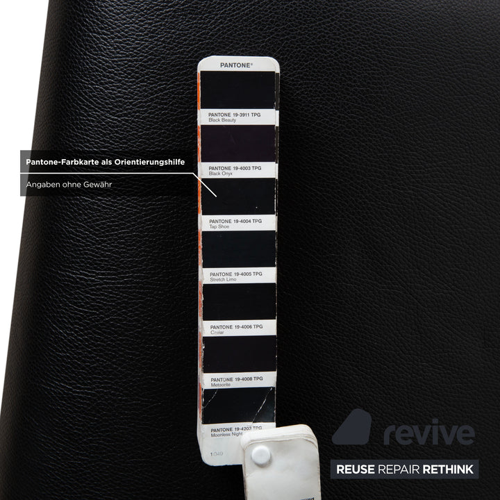 Rolf Benz 322 Leder Sessel Hocker Schwarz