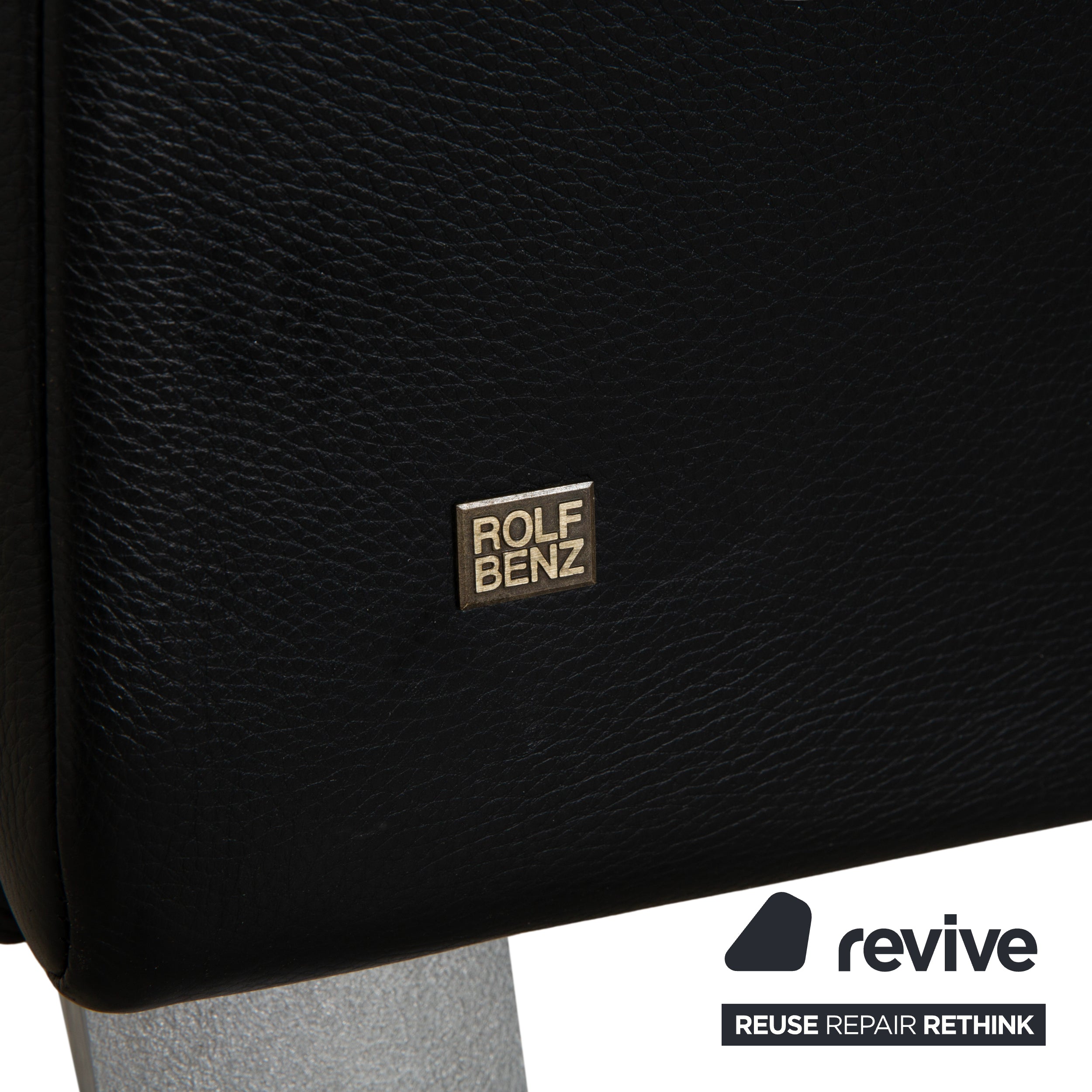 Rolf Benz 322 Leder Sessel Hocker Schwarz