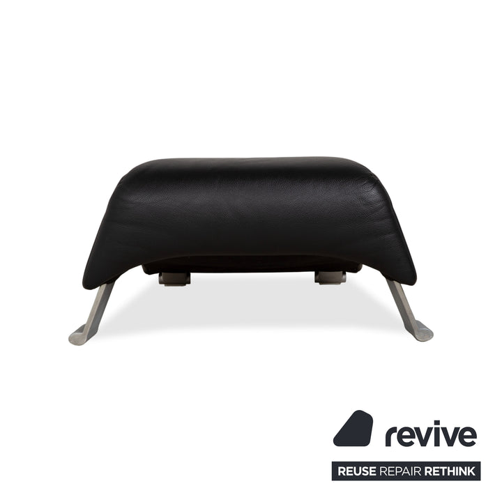 Rolf Benz 322 Leder Sessel Hocker Schwarz