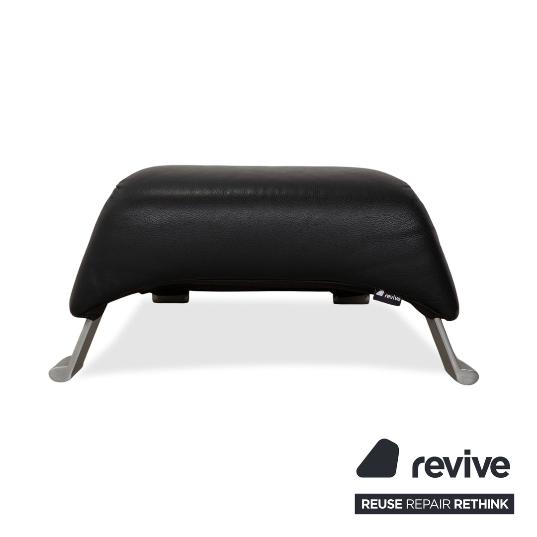 Rolf Benz 322 Leder Sessel Hocker Schwarz