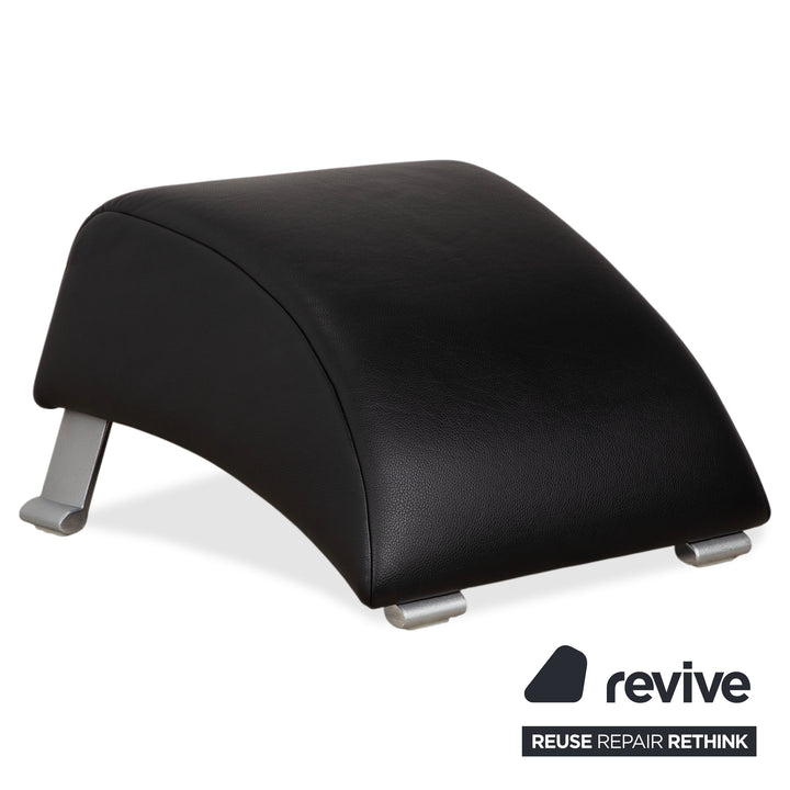 Rolf Benz 322 Leder Sessel Hocker Schwarz