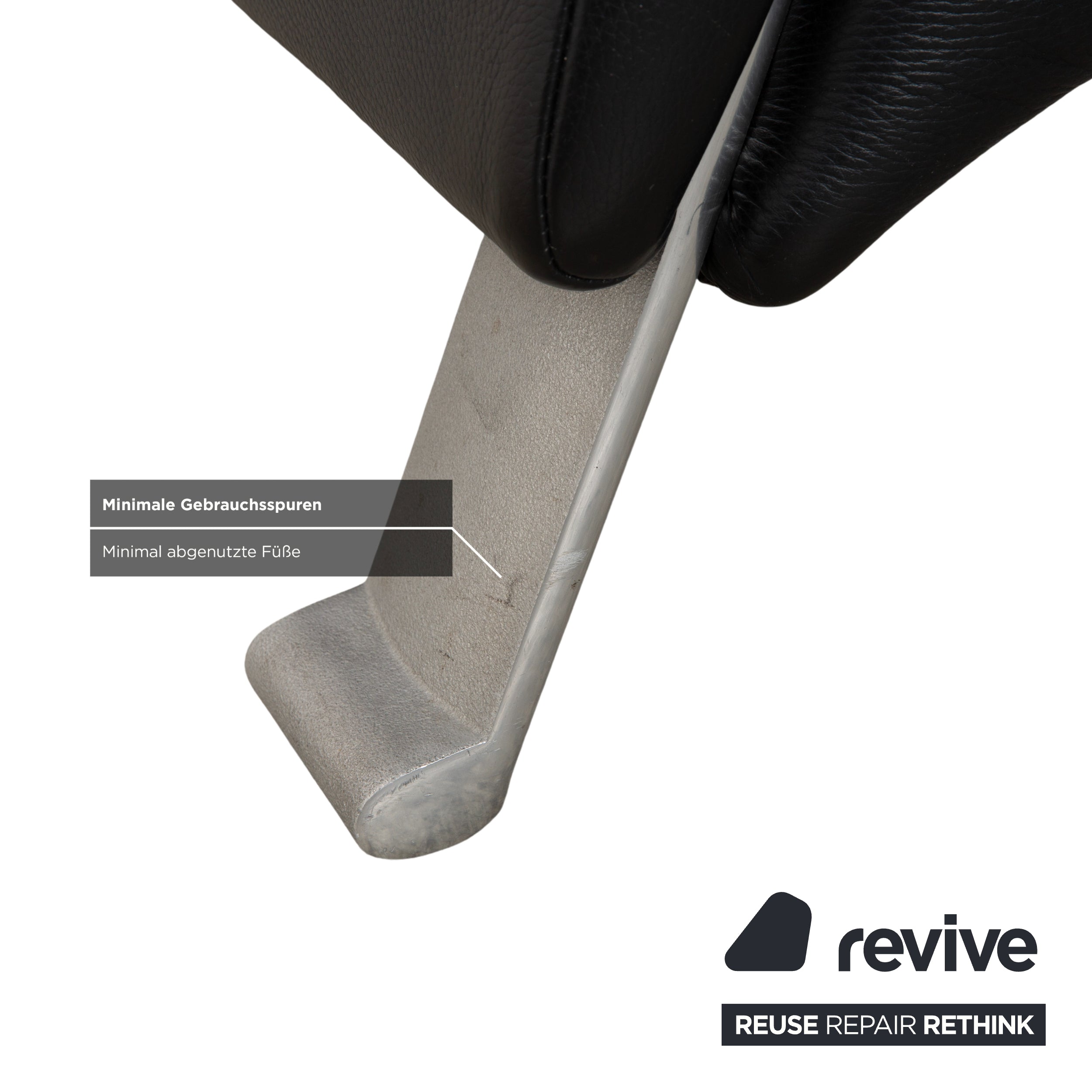 Rolf Benz 322 Leder Sessel Hocker Schwarz