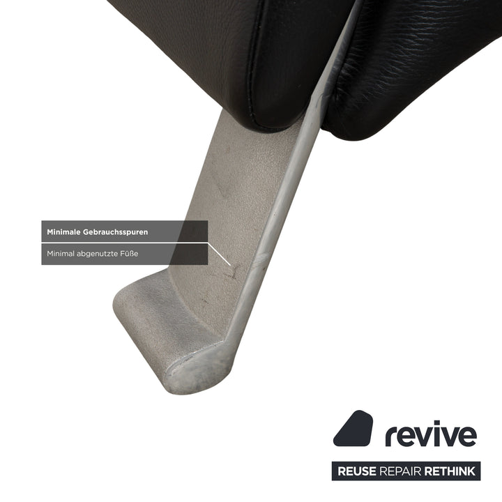 Rolf Benz 322 Leder Sessel Hocker Schwarz