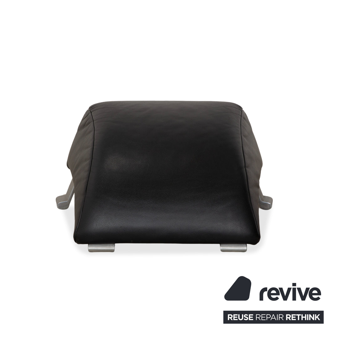 Rolf Benz 322 Leder Sessel Hocker Schwarz