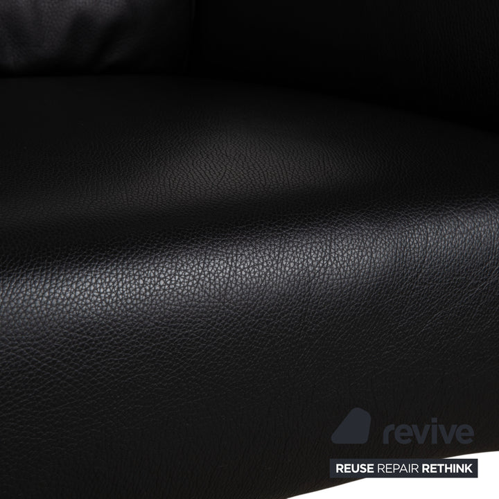 Rolf Benz 322 Leather Armchair Stool Black