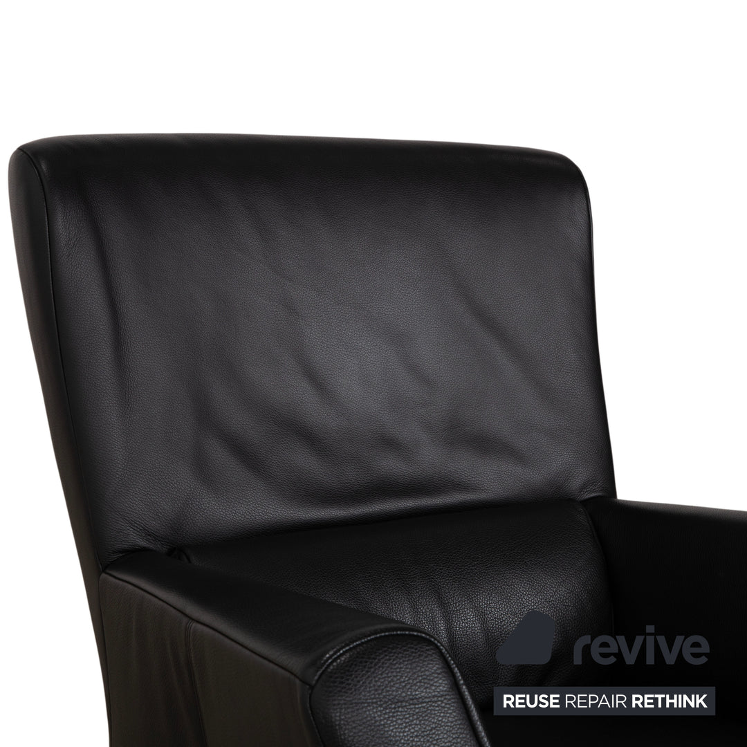 Rolf Benz 322 Leder Sessel Hocker Schwarz