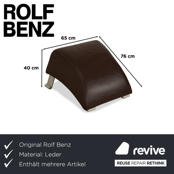 Rolf Benz 322 Leder Sessel mit Hocker Braun Kastanie