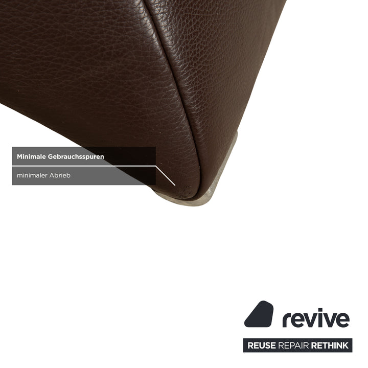 Rolf Benz 322 Leder Sessel mit Hocker Braun Kastanie