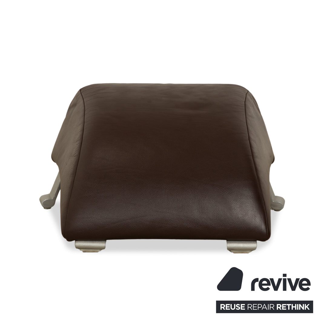 Rolf Benz 322 Leder Sessel mit Hocker Braun Kastanie