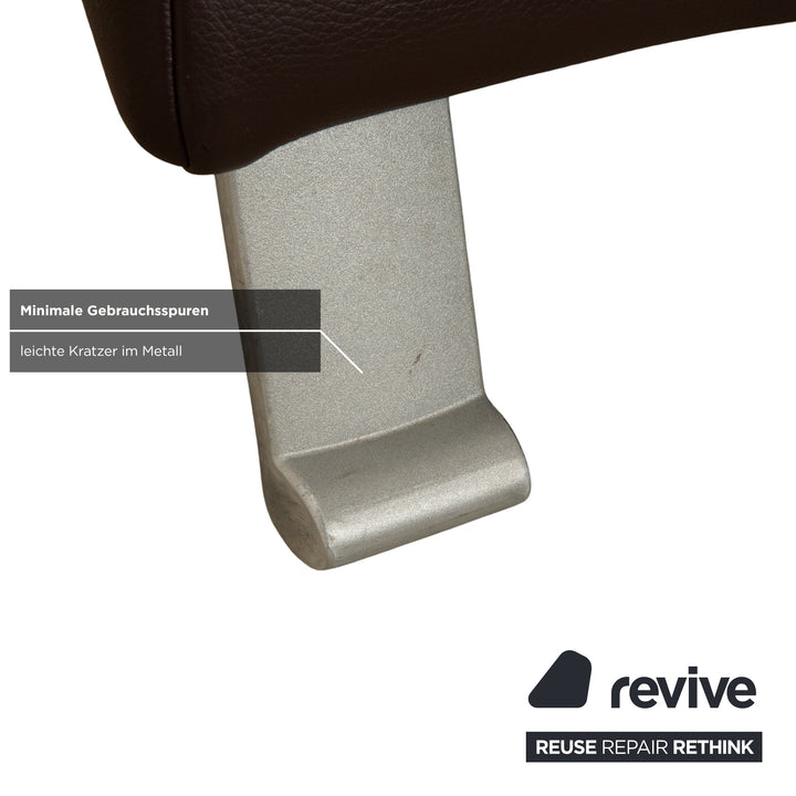 Rolf Benz 322 Leder Sessel mit Hocker Braun Kastanie