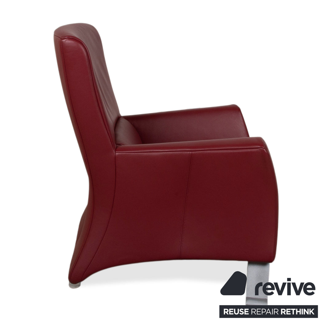 Rolf Benz 322 Leder Sessel Rot Bordeaux