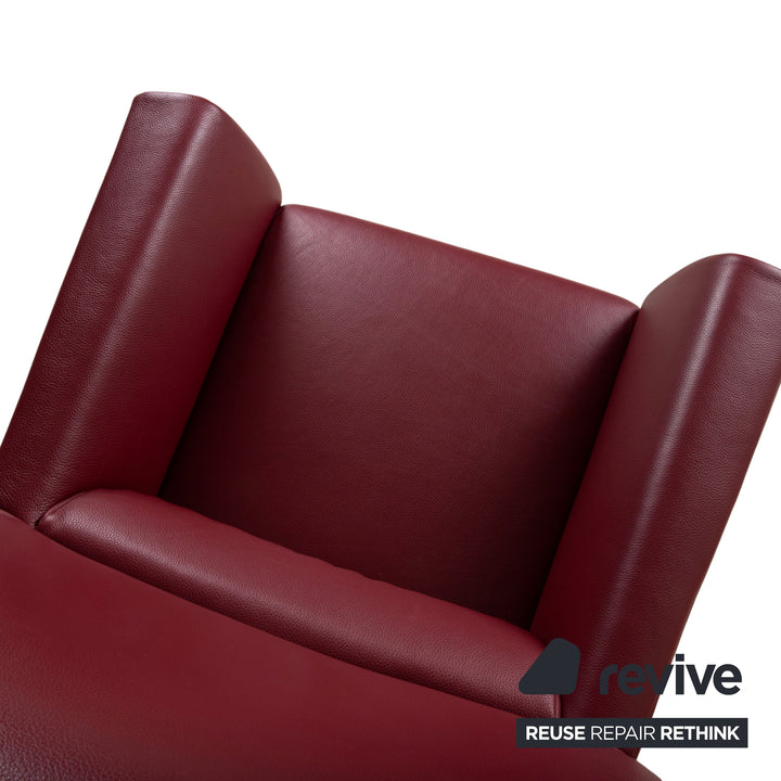 Rolf Benz 322 Leder Sessel Rot Bordeaux