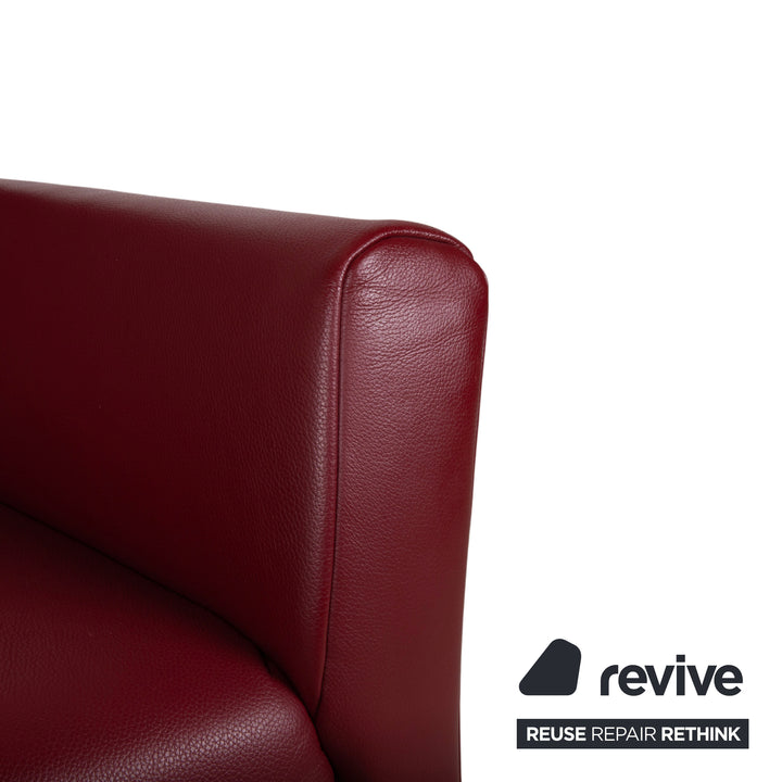 Rolf Benz 322 Leder Sessel Rot Bordeaux