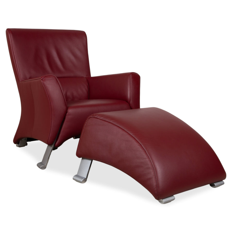 Rolf Benz 322 Leder Sessel Rot Bordeaux