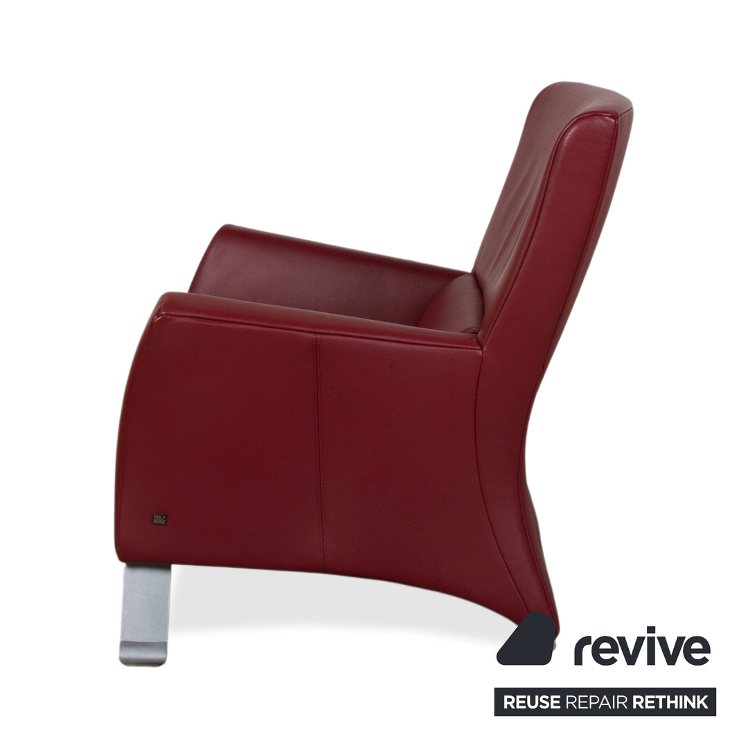 Rolf Benz 322 Leder Sessel Rot Bordeaux