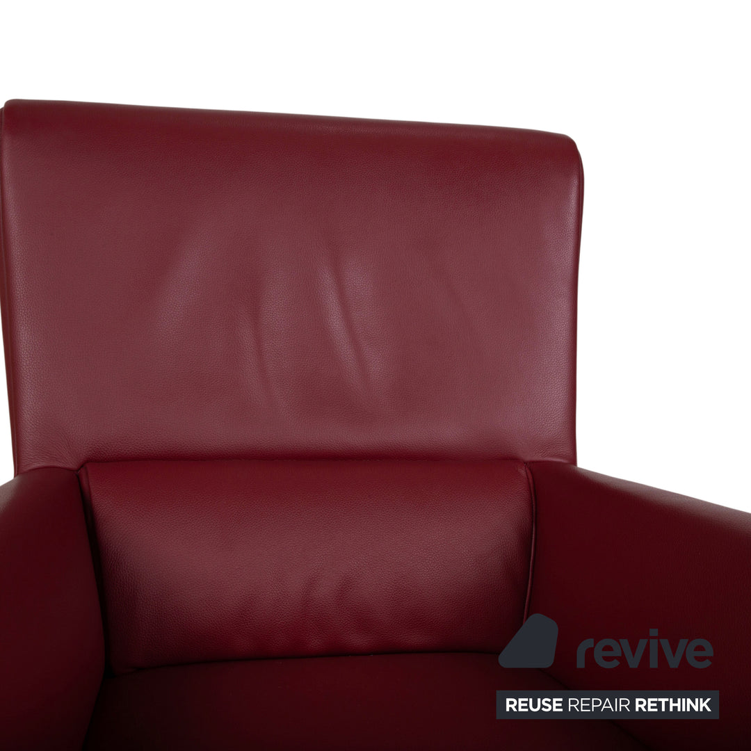 Rolf Benz 322 Leder Sessel Rot Bordeaux