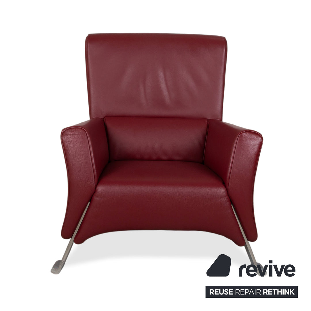 Rolf Benz 322 Leder Sessel Rot Bordeaux